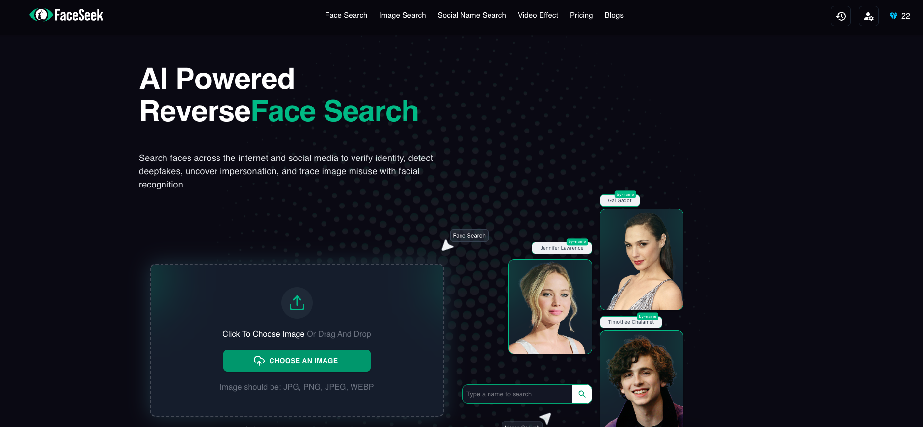 Faceseek advanced identity search